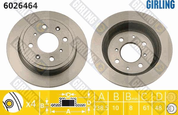 Girling 6026464 - Brake Disc autospares.lv