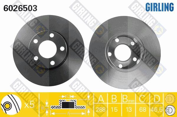 Girling 6026503 - Brake Disc autospares.lv