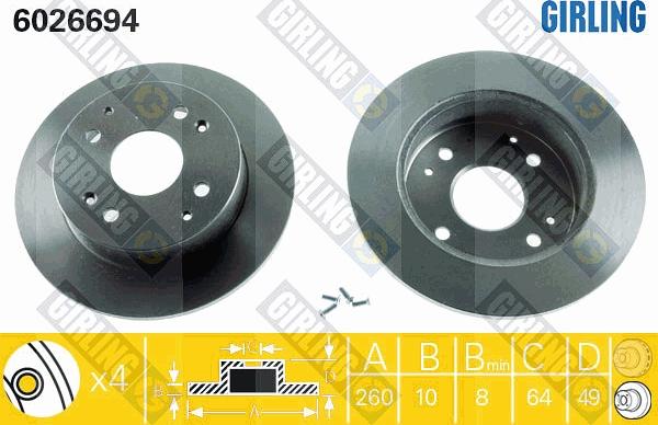 Girling 6026694 - Brake Disc autospares.lv