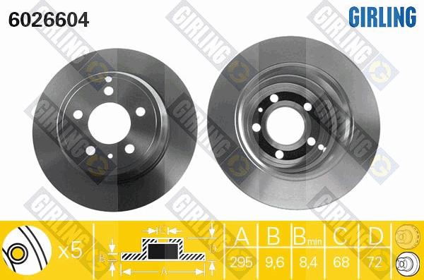 Girling 6026604 - Brake Disc autospares.lv