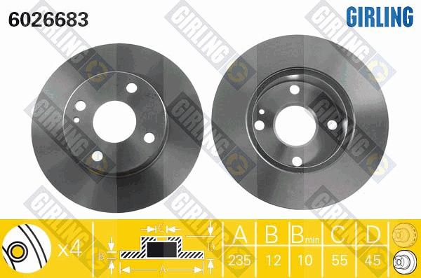 Girling 6026683 - Brake Disc autospares.lv