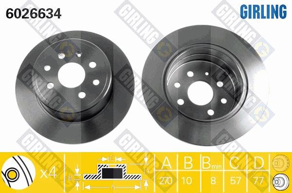 Girling 6026634 - Brake Disc autospares.lv