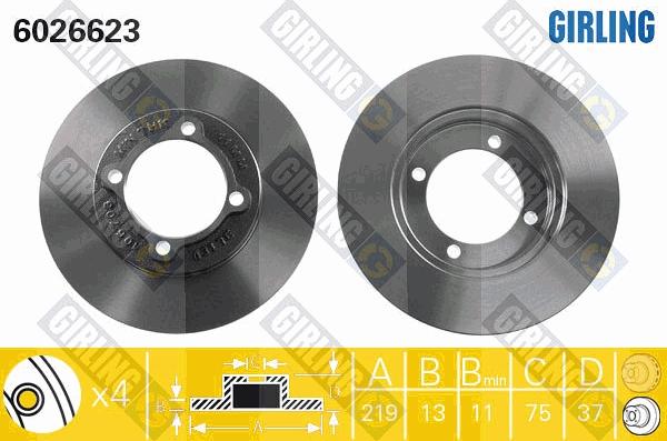 Girling 6026623 - Brake Disc autospares.lv