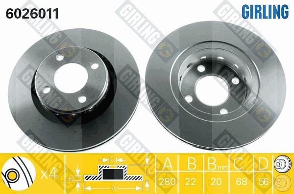 Girling 6026011 - Brake Disc autospares.lv