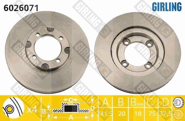 Girling 6026071 - Brake Disc autospares.lv