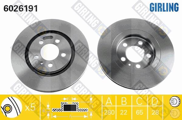 Girling 6026191 - Brake Disc autospares.lv