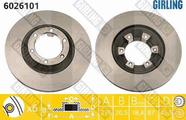 Girling 6026101 - Brake Disc autospares.lv