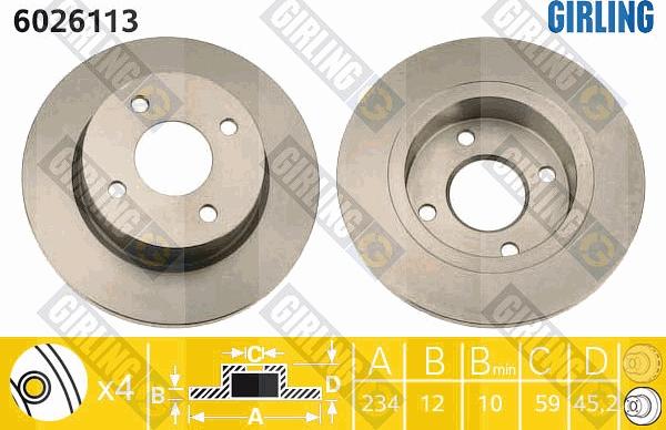 Girling 6026113 - Brake Disc autospares.lv