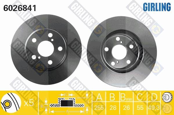 Girling 6026841 - Brake Disc autospares.lv