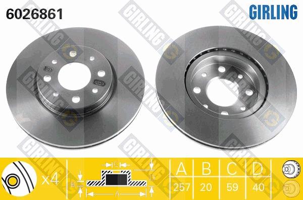 Girling 6026861 - Brake Disc autospares.lv