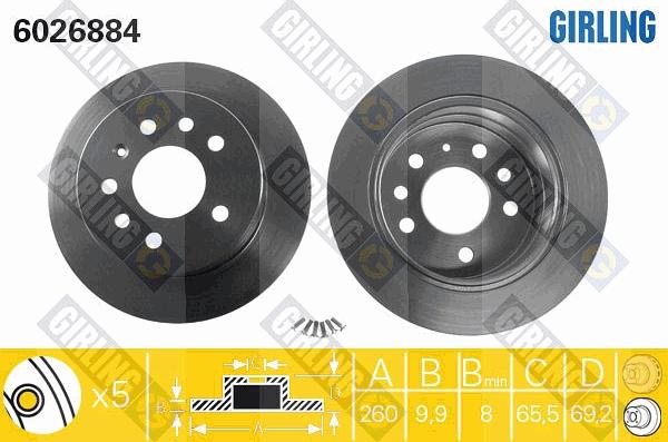 Girling 6026884 - Brake Disc autospares.lv