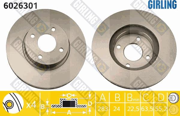 Girling 6026301 - Brake Disc autospares.lv