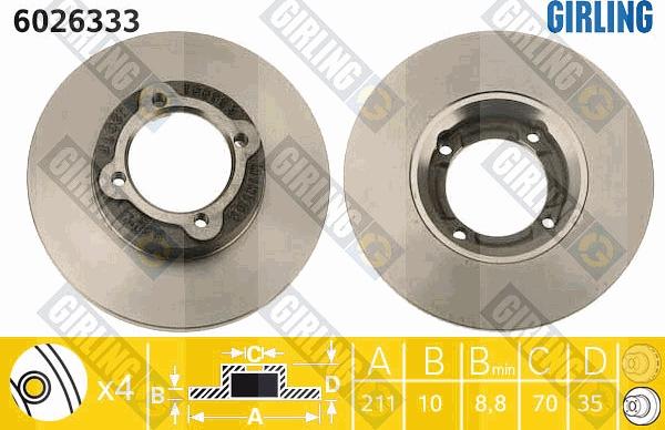 Girling 6026333 - Brake Disc autospares.lv