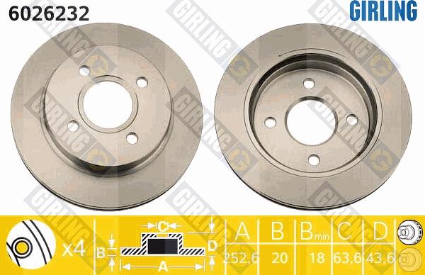 Girling 6026232 - Brake Disc autospares.lv