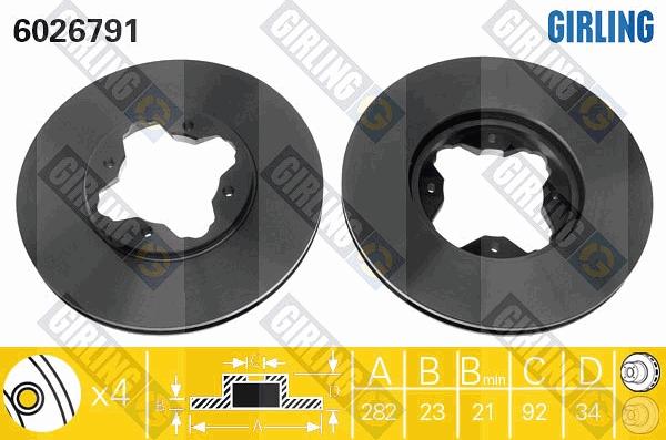 Girling 6026791 - Brake Disc autospares.lv