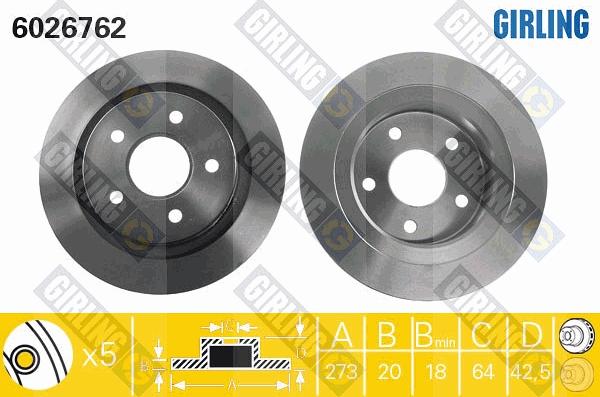 Girling 6026762 - Brake Disc autospares.lv