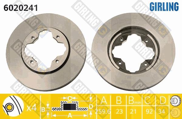 Girling 6020241 - Brake Disc autospares.lv