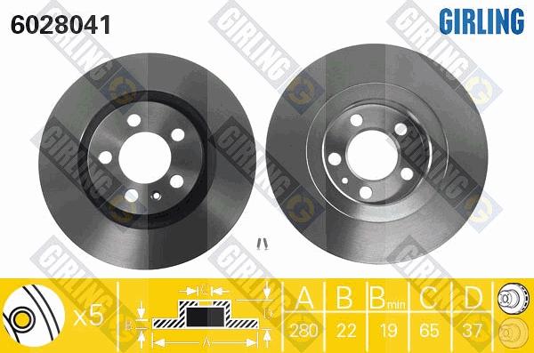Girling 6028041 - Brake Disc autospares.lv