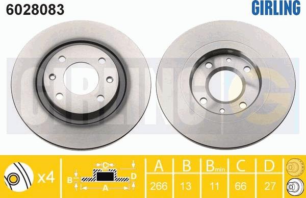 Girling 6028083 - Brake Disc autospares.lv