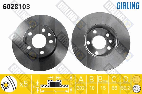 Girling 6028103 - Brake Disc autospares.lv