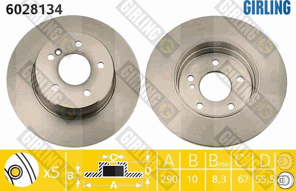 Girling 6028134 - Brake Disc autospares.lv