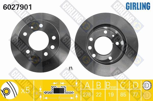 Girling 6027901 - Brake Disc autospares.lv