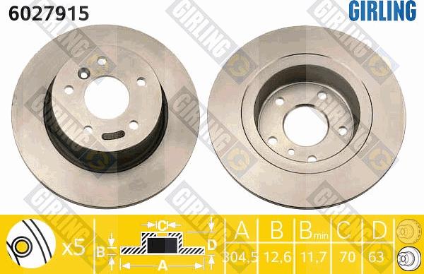 Girling 6027915 - Brake Disc autospares.lv