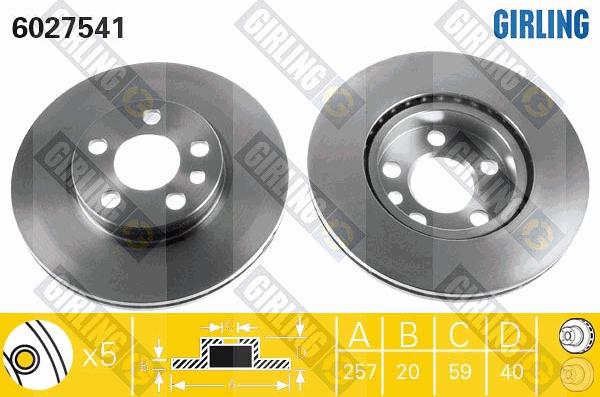 Girling 6027541 - Brake Disc autospares.lv