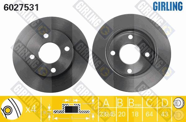 Girling 6027531 - Brake Disc autospares.lv