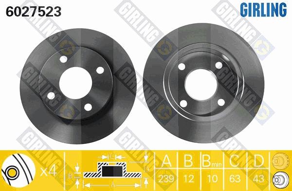 Girling 6027523 - Brake Disc autospares.lv