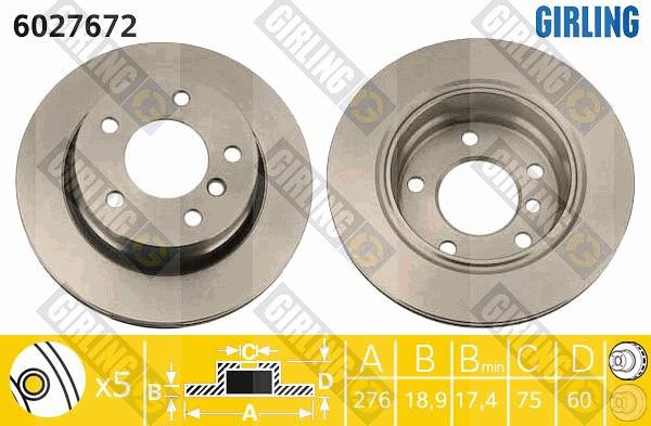 Girling 6027672 - Brake Disc autospares.lv