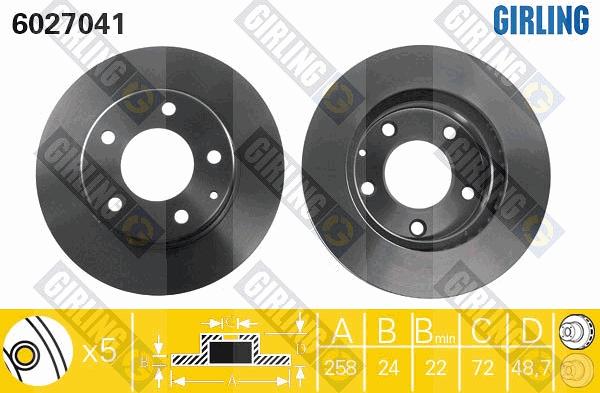 Girling 6027041 - Brake Disc autospares.lv