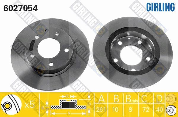 Girling 6027054 - Brake Disc autospares.lv