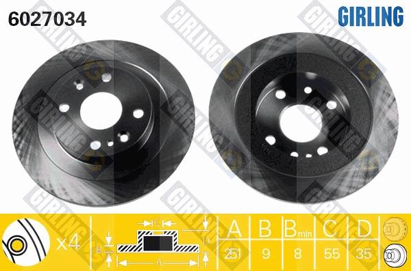 Girling 6027034 - Brake Disc autospares.lv