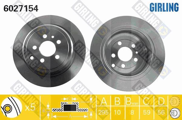 Girling 6027154 - Brake Disc autospares.lv