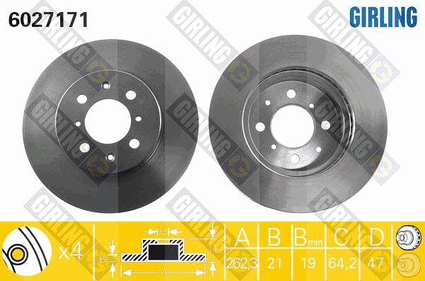 Girling 6027171 - Brake Disc autospares.lv