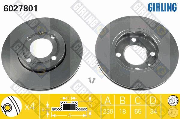 Girling 6027801 - Brake Disc autospares.lv