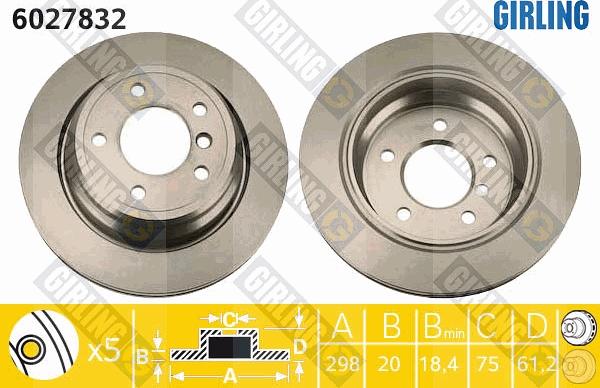 Girling 6027832 - Brake Disc autospares.lv