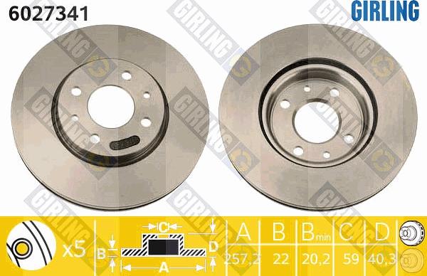 Girling 6027341 - Brake Disc autospares.lv