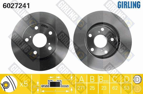 Girling 6027241 - Brake Disc autospares.lv