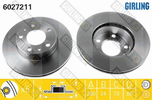 Girling 6027211 - Brake Disc autospares.lv