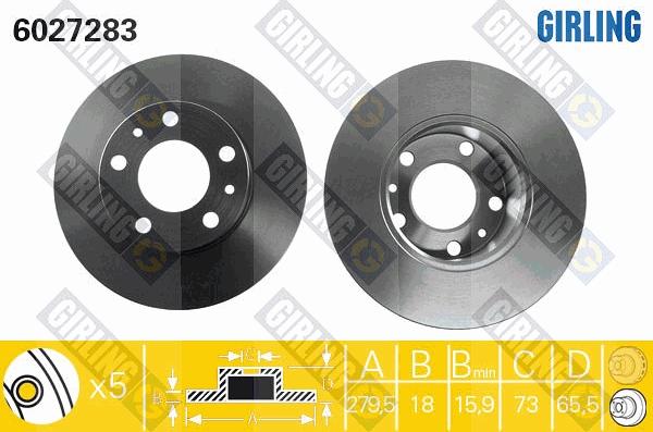 Girling 6027283 - Brake Disc autospares.lv