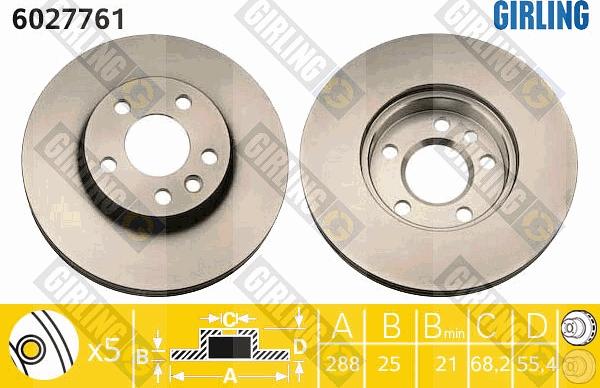 Girling 6027761 - Brake Disc autospares.lv