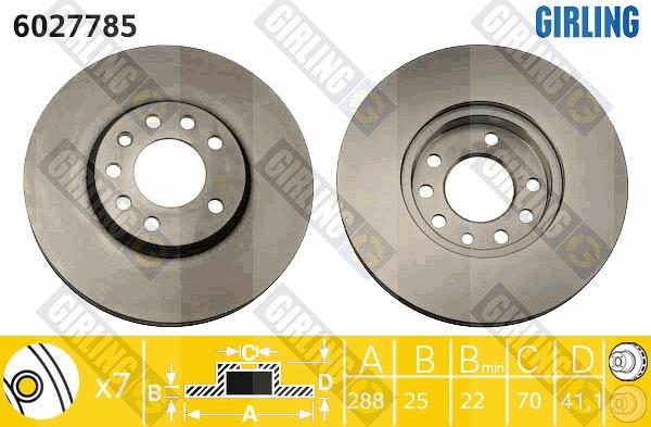 Girling 6027785 - Brake Disc autospares.lv