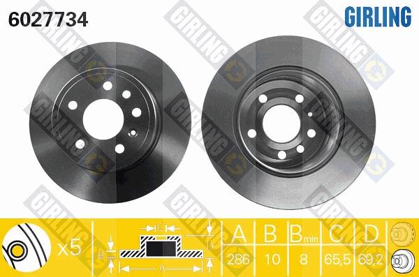 Girling 6027734 - Brake Disc autospares.lv