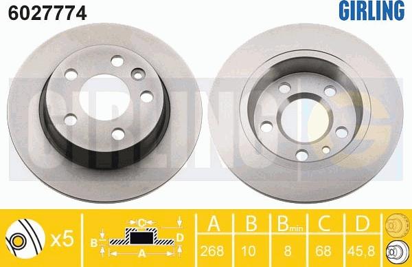 Girling 6027774 - Brake Disc autospares.lv