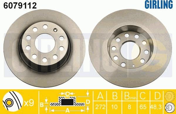 Girling 6079112 - Brake Disc autospares.lv