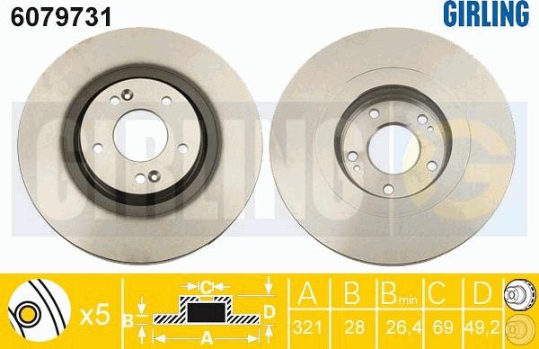 Girling 6079731 - Brake Disc autospares.lv