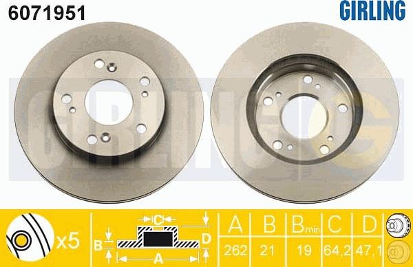 Girling 6071951 - Brake Disc autospares.lv