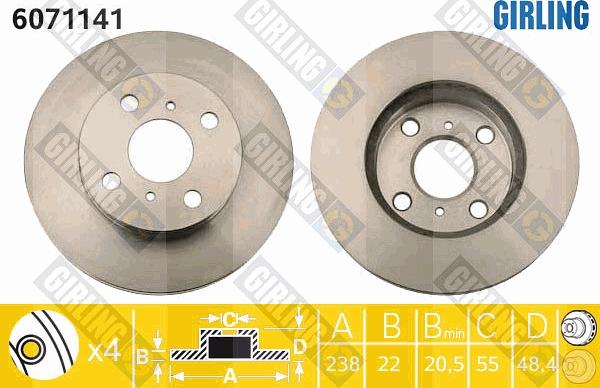 Girling 6071141 - Brake Disc autospares.lv